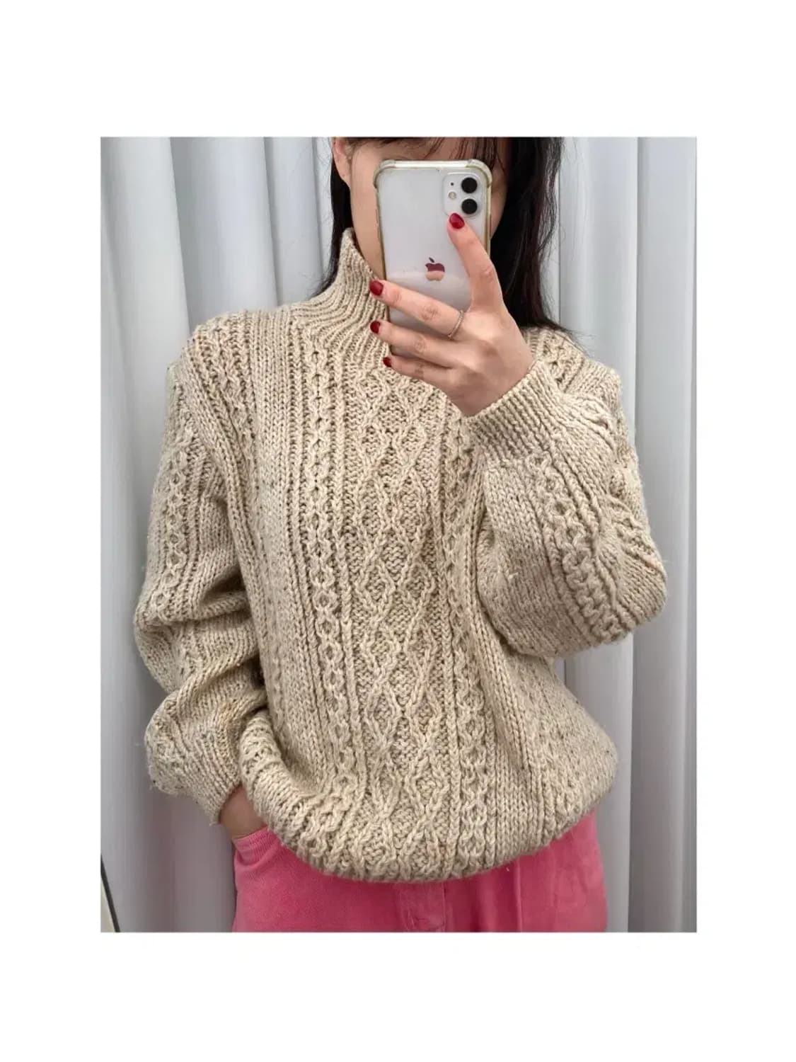 빈티지 하이넥 케이블 니트 Man XL [12106] 상품이미지1