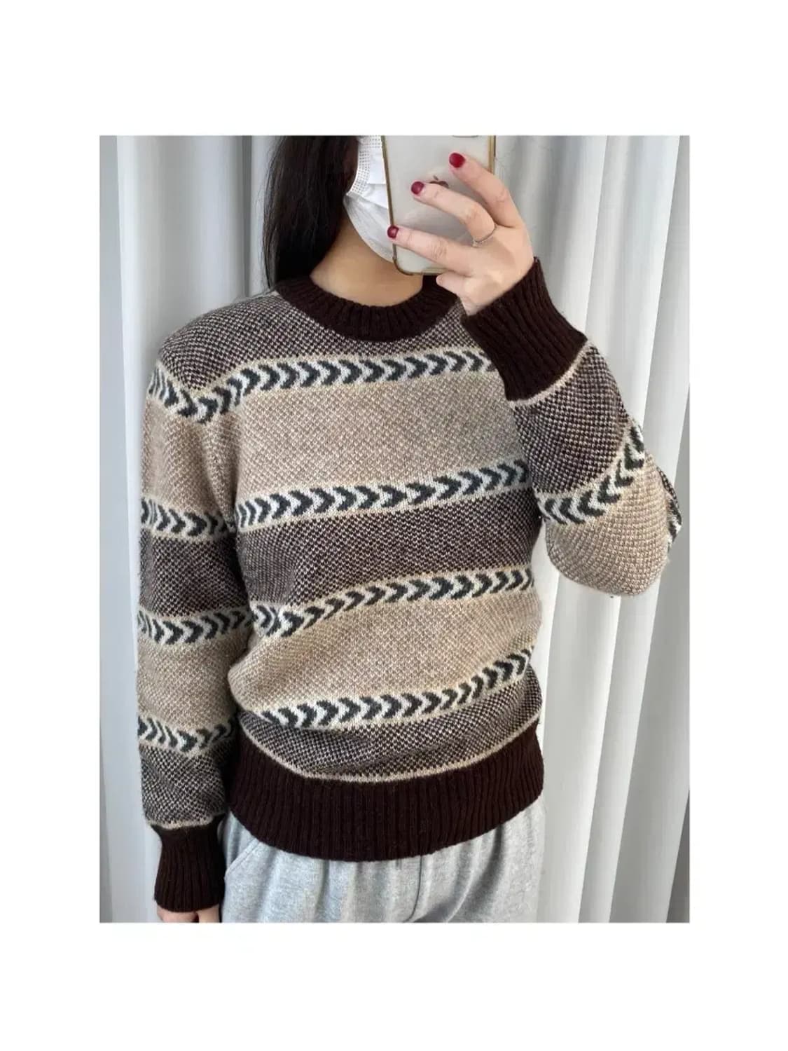 빈티지 패턴 니트 Woman L [12130] 상품이미지1