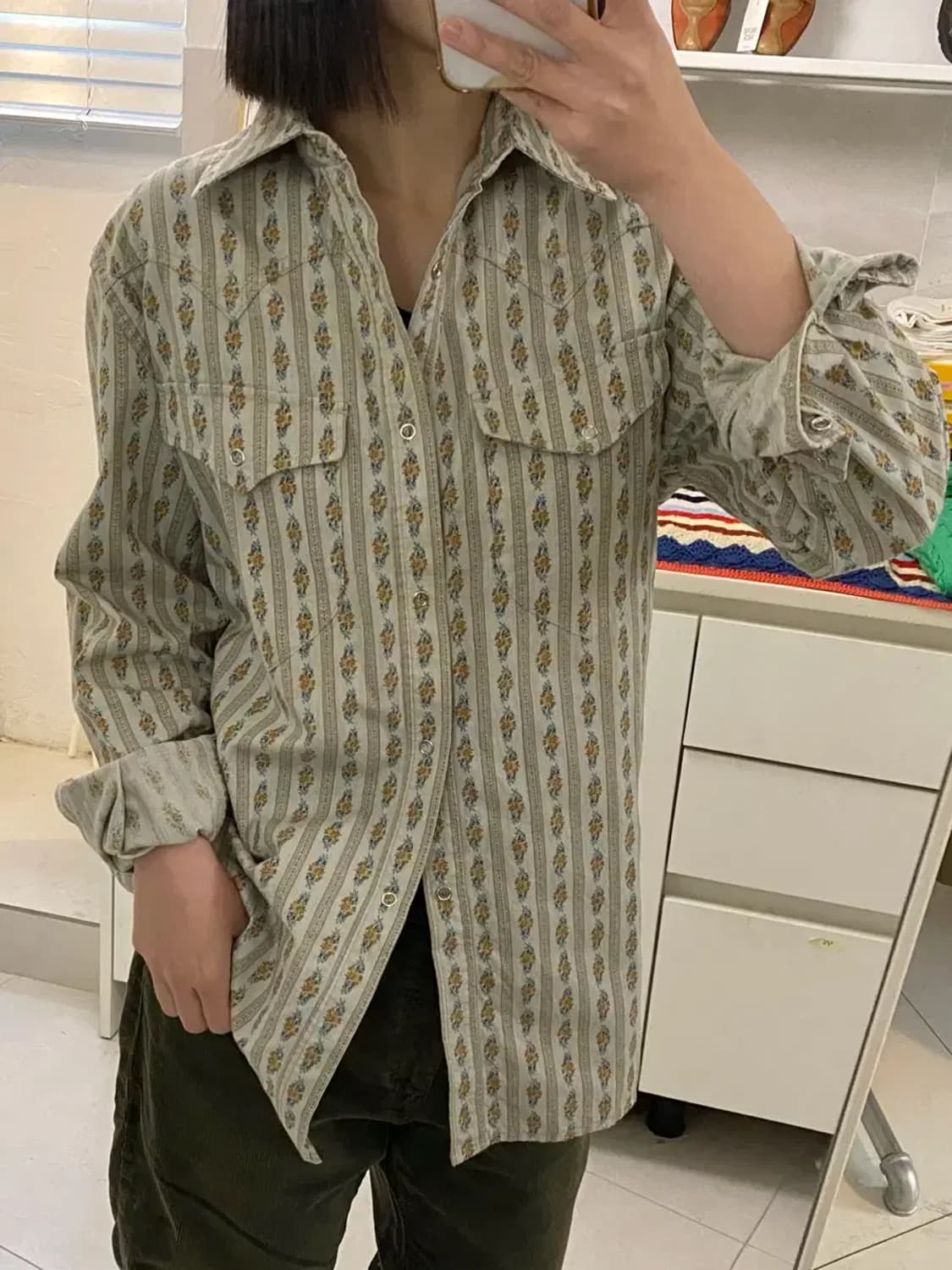 빈티지 패턴 셔츠 Man M [12150] 상품이미지2