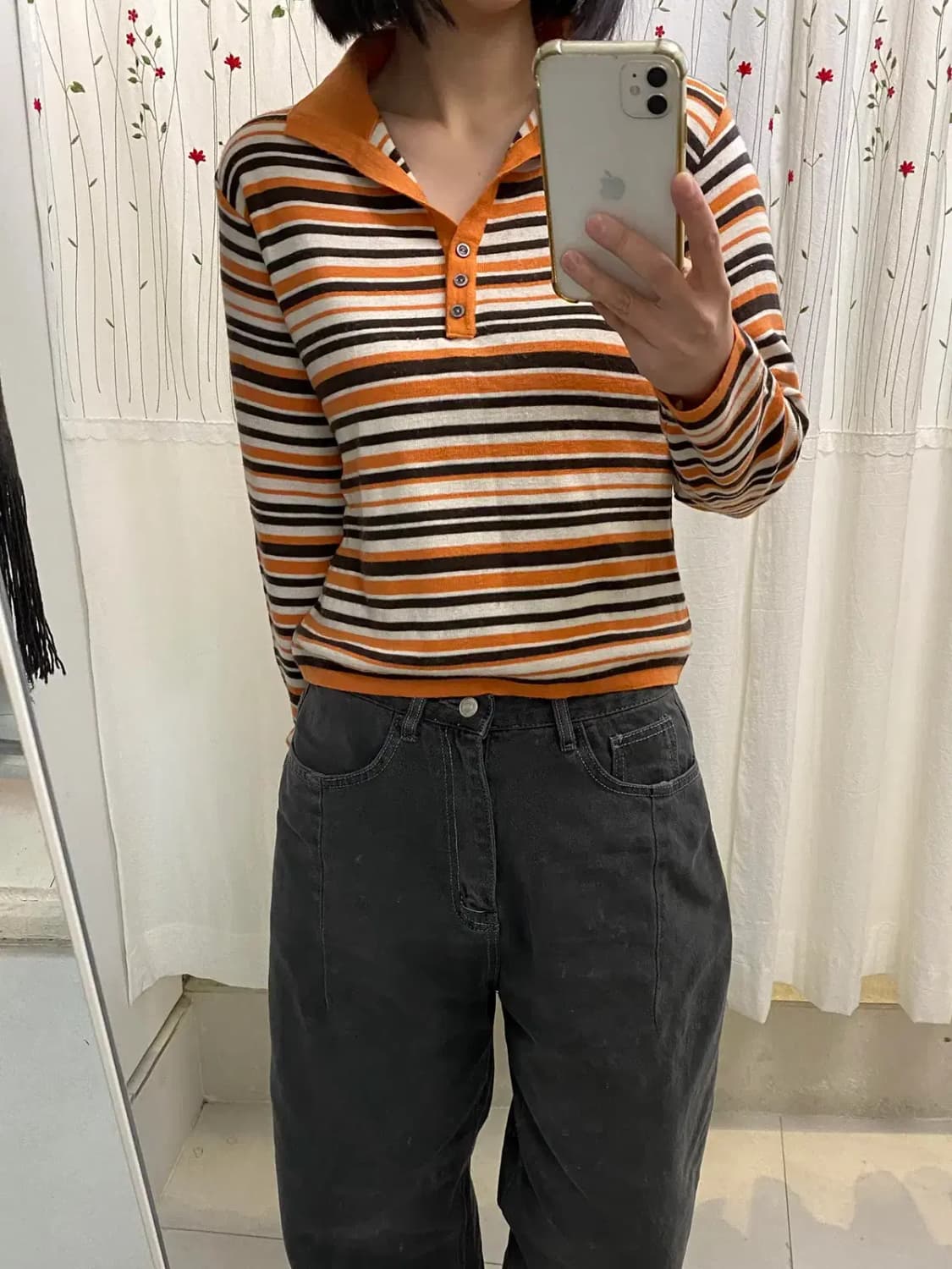 빈티지 스트라이프 카라 니트 Woman M (12168) 상품이미지1