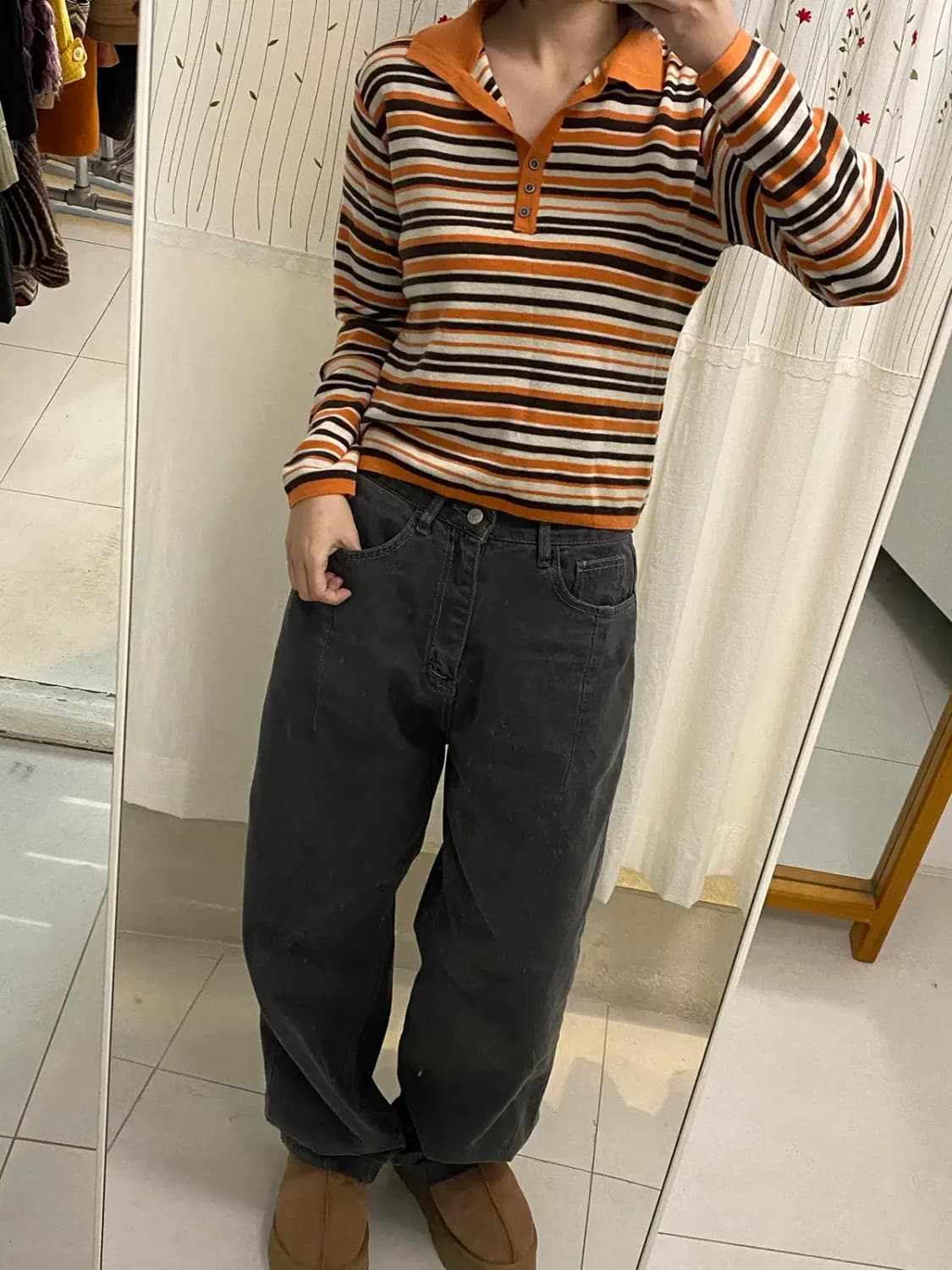 빈티지 스트라이프 카라 니트 Woman M (12168) 상품이미지2