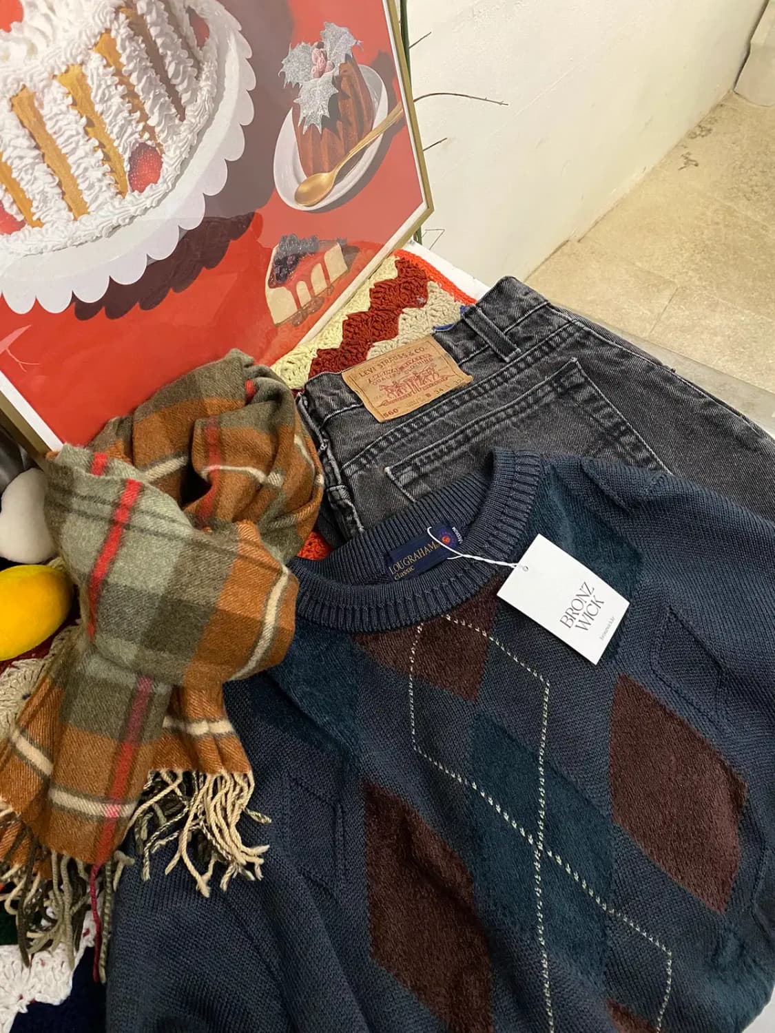 빈티지 아가일 패턴 니트 (Man M) [12211] 상품이미지1