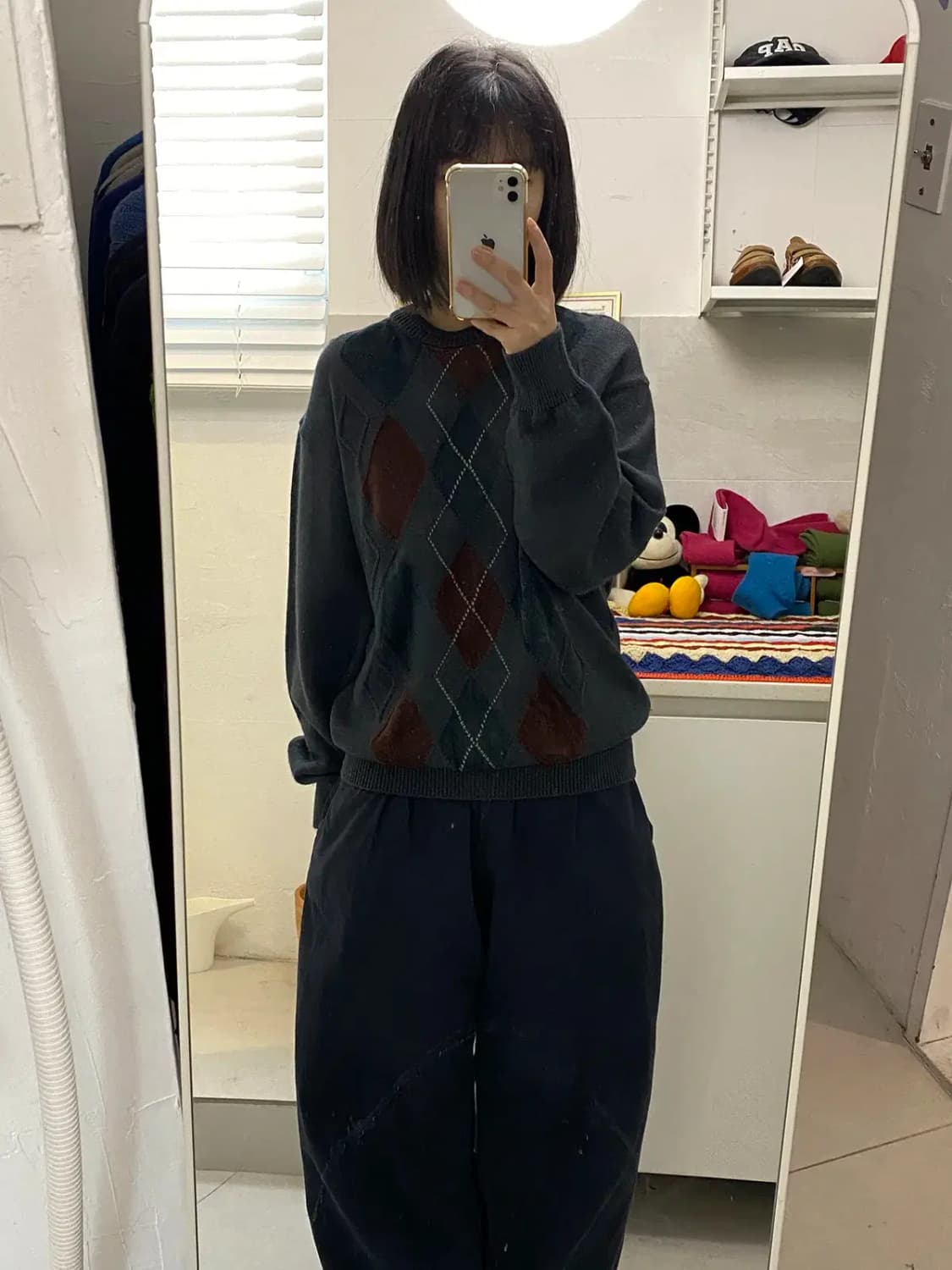 빈티지 아가일 패턴 니트 (Man M) [12211] 상품이미지2