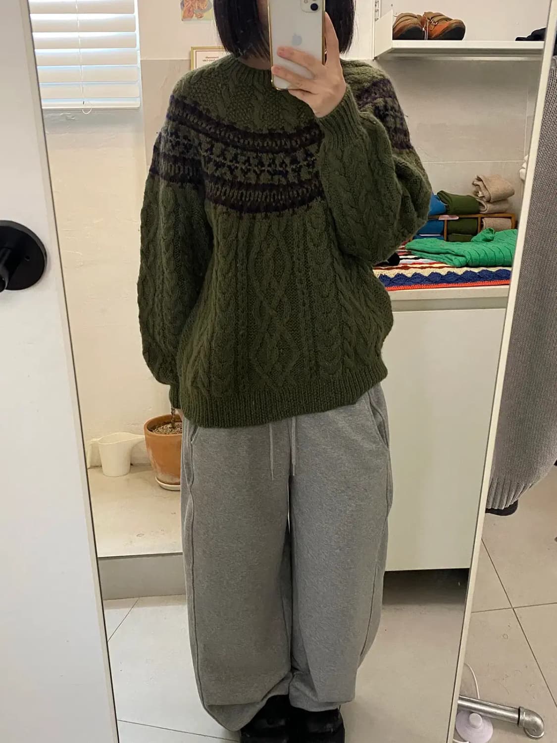 빈티지 노르딕 꽈배기 니트 (Man S)-  [12243] 상품이미지2