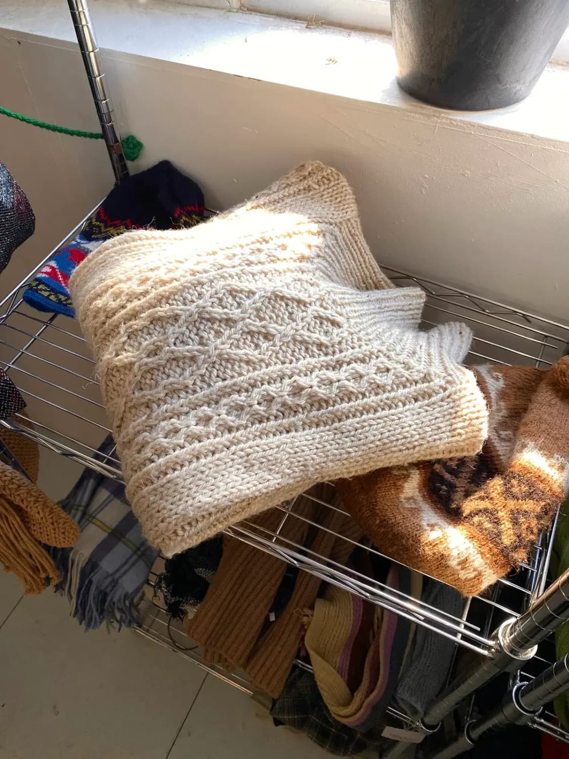 빈티지 폴라 꽈배기 니트 (Woman XL)  [12298] 상품이미지1