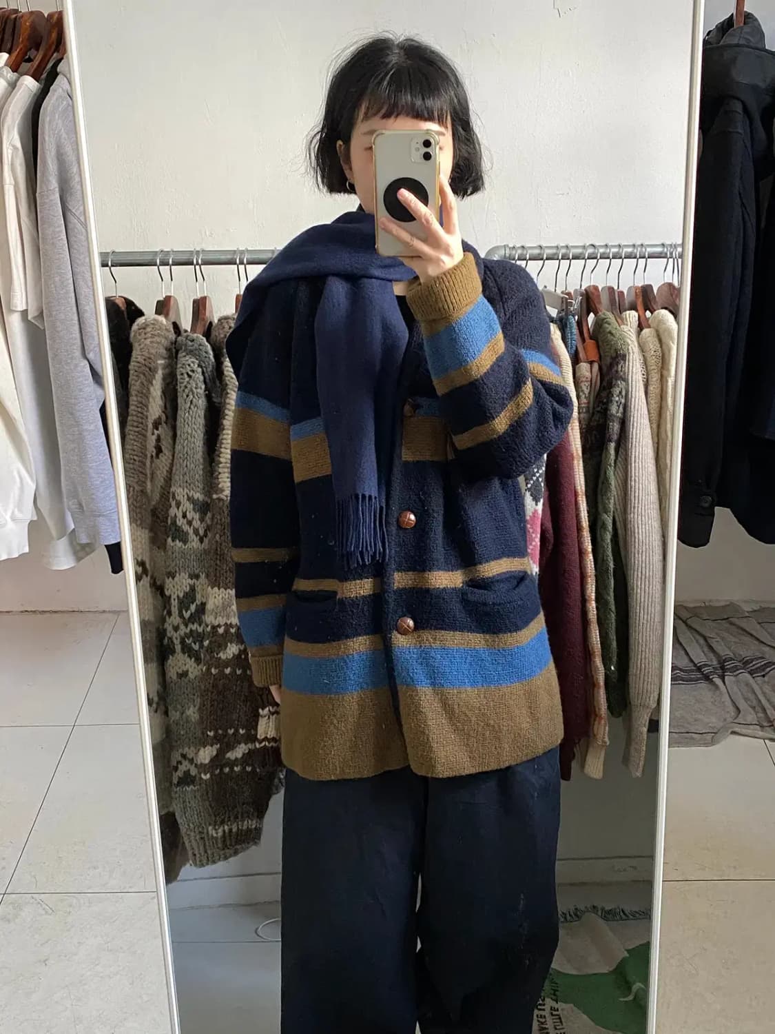 빈티지 스트라이프 울 니트 가디건 (Man M)[12337] 상품이미지2