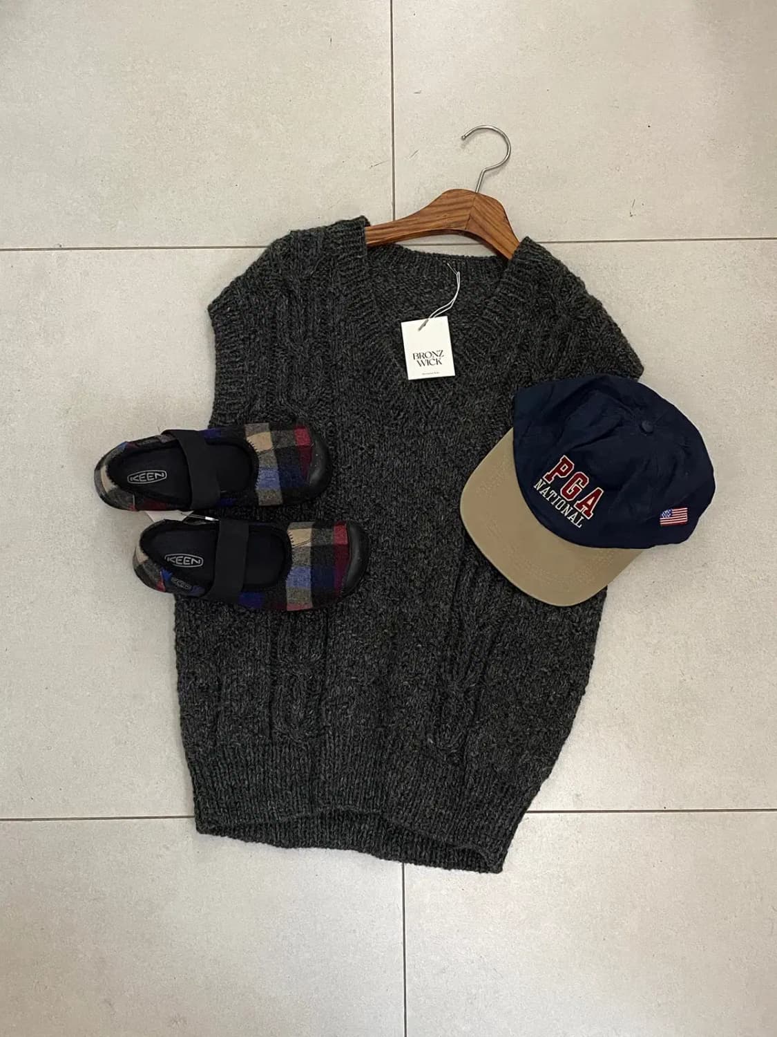 빈티지 꽈배기 니트 베스트 (Man S)[12339] 상품이미지1