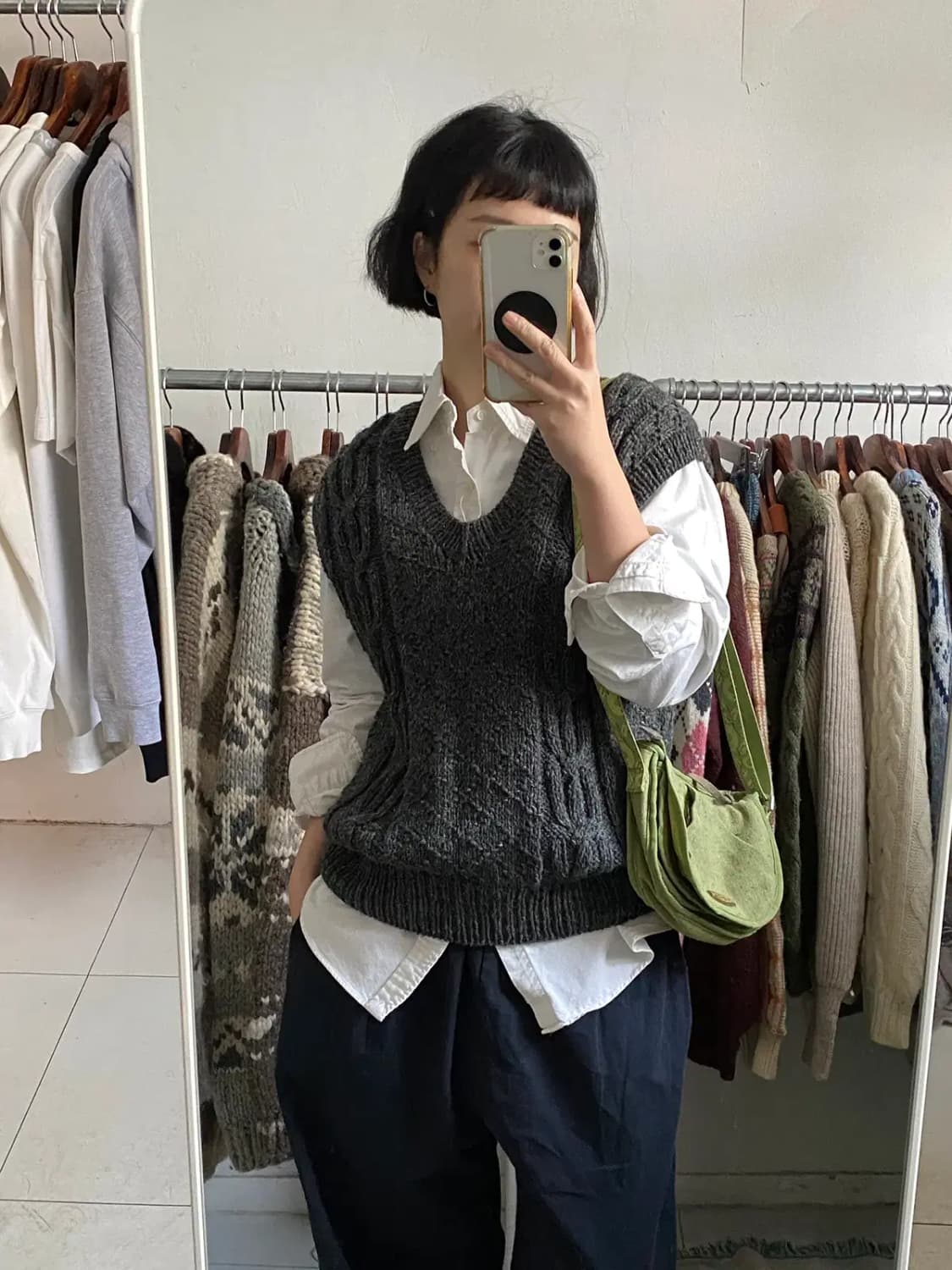 빈티지 꽈배기 니트 베스트 (Man S)[12339] 상품이미지2