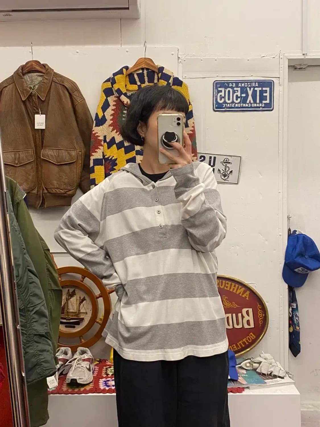 휴고보스 스트라이프 후드티(12353) 상품이미지1