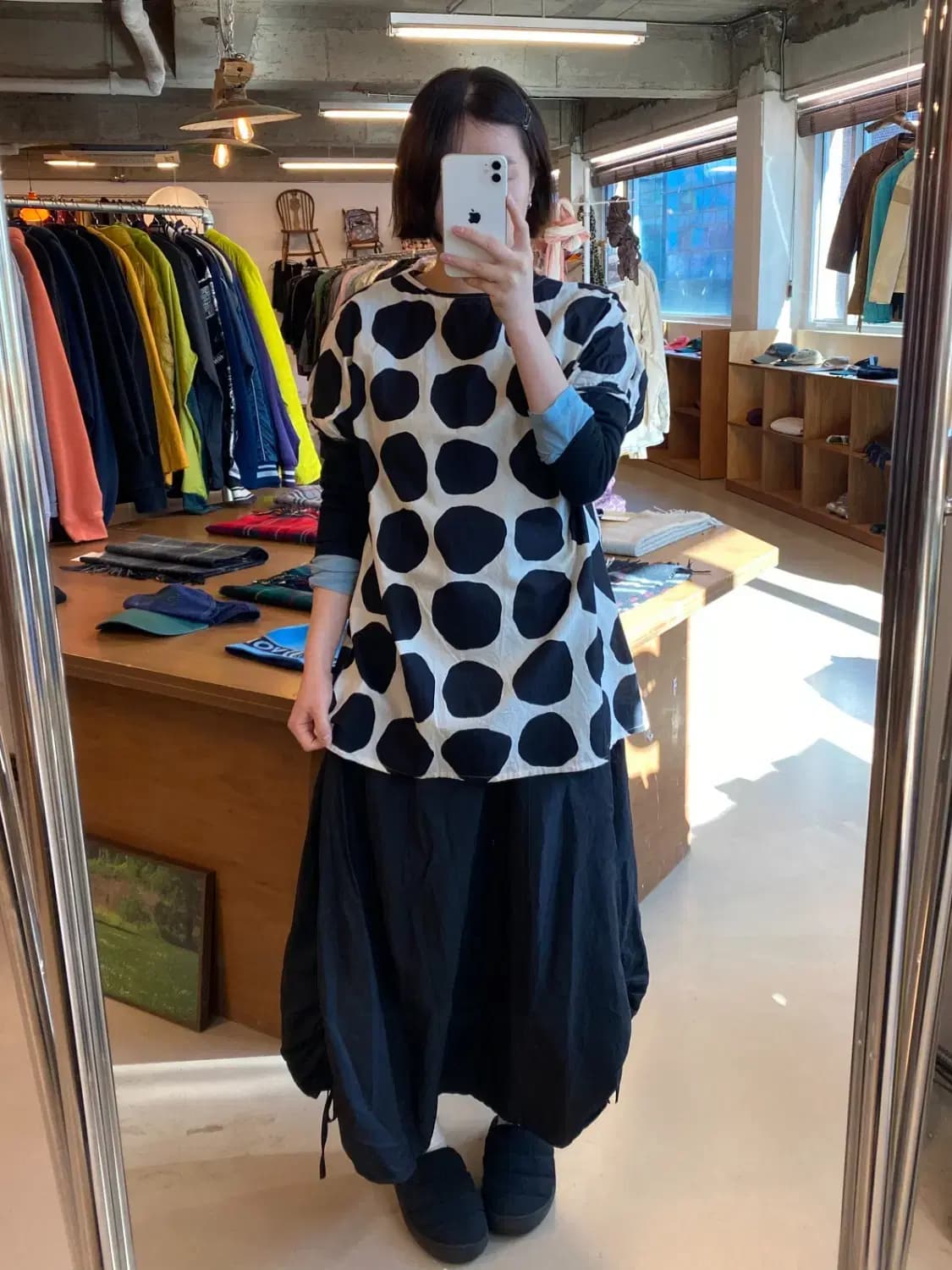 빈티지 도트 블라우스 B807 상품이미지1