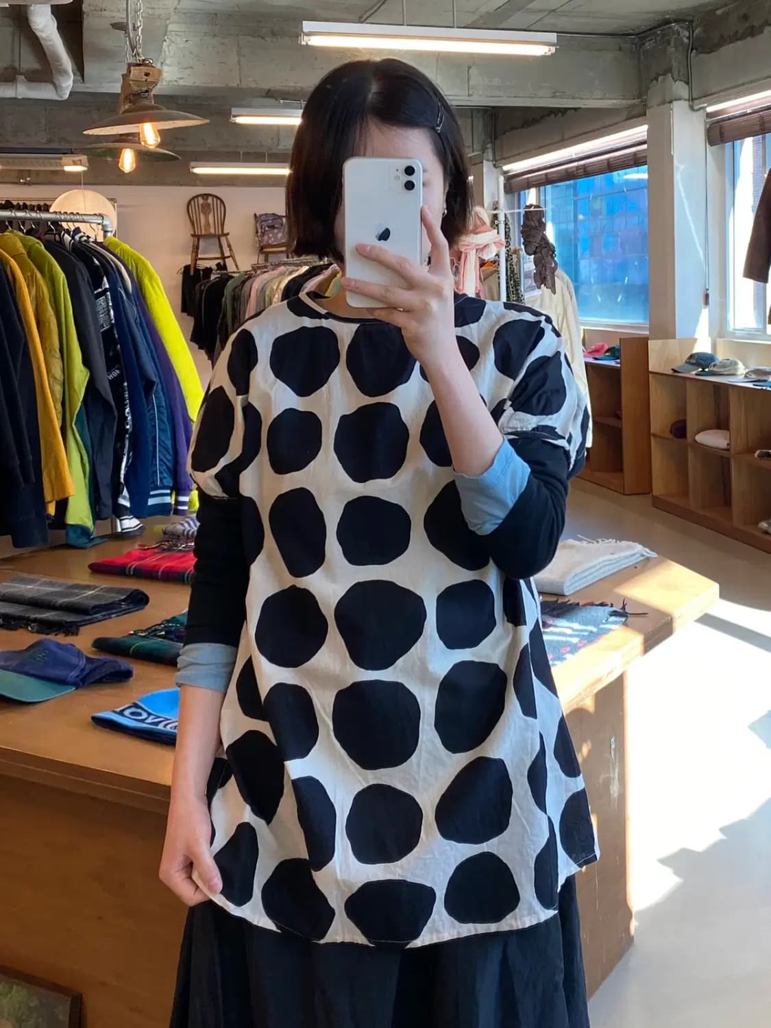 빈티지 도트 블라우스 B807 상품이미지2