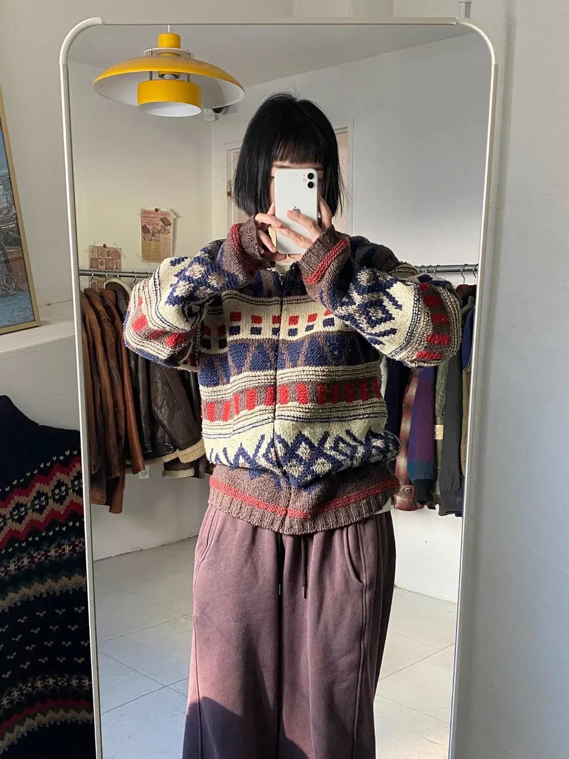 빈티지 에스닉 패턴 니트 집업 (Man L) 12390 상품이미지1