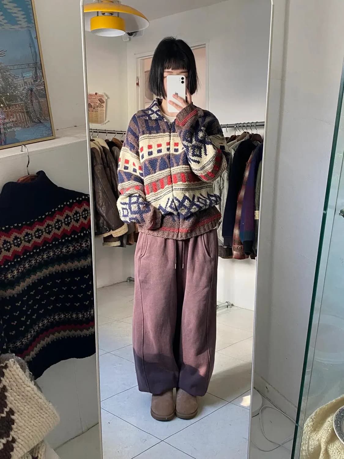 빈티지 에스닉 패턴 니트 집업 (Man L) 12390 상품이미지2