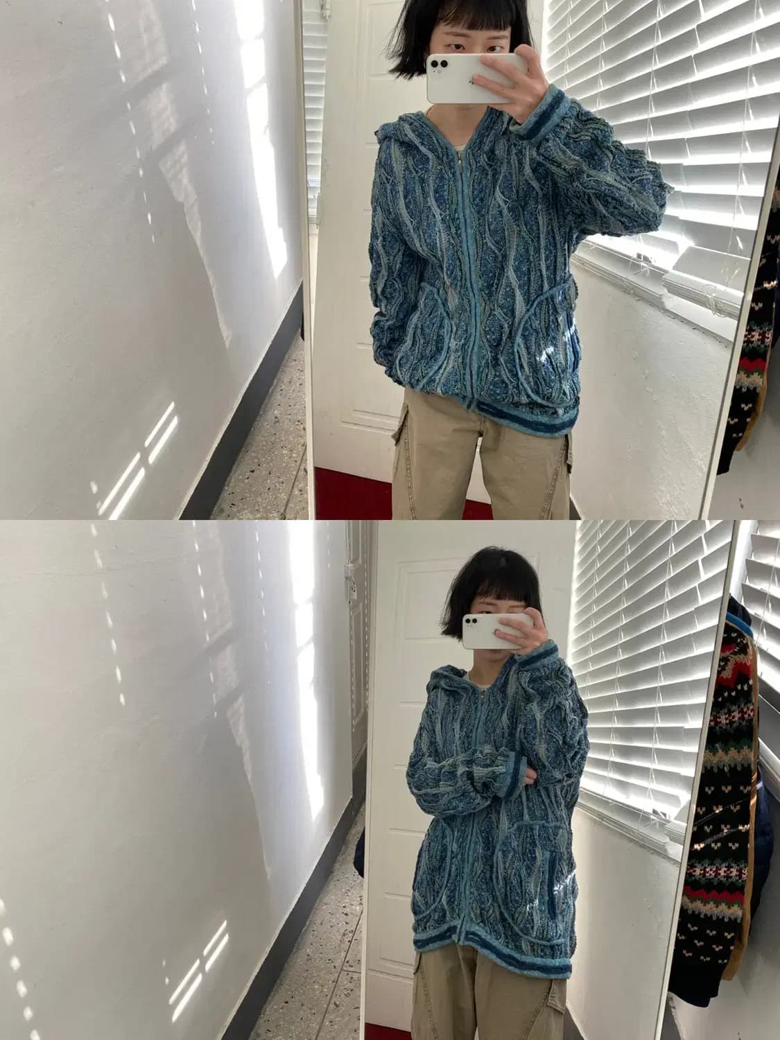 쿠지 후드 니트 집업 (Man 2XL) 12415 상품이미지1