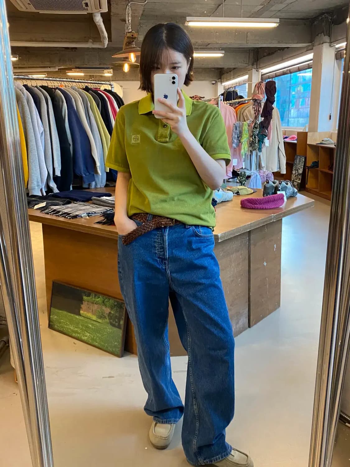 스톤 아일랜드 카라 1/2 티셔츠 (Woman M~L) B0927 상품이미지2