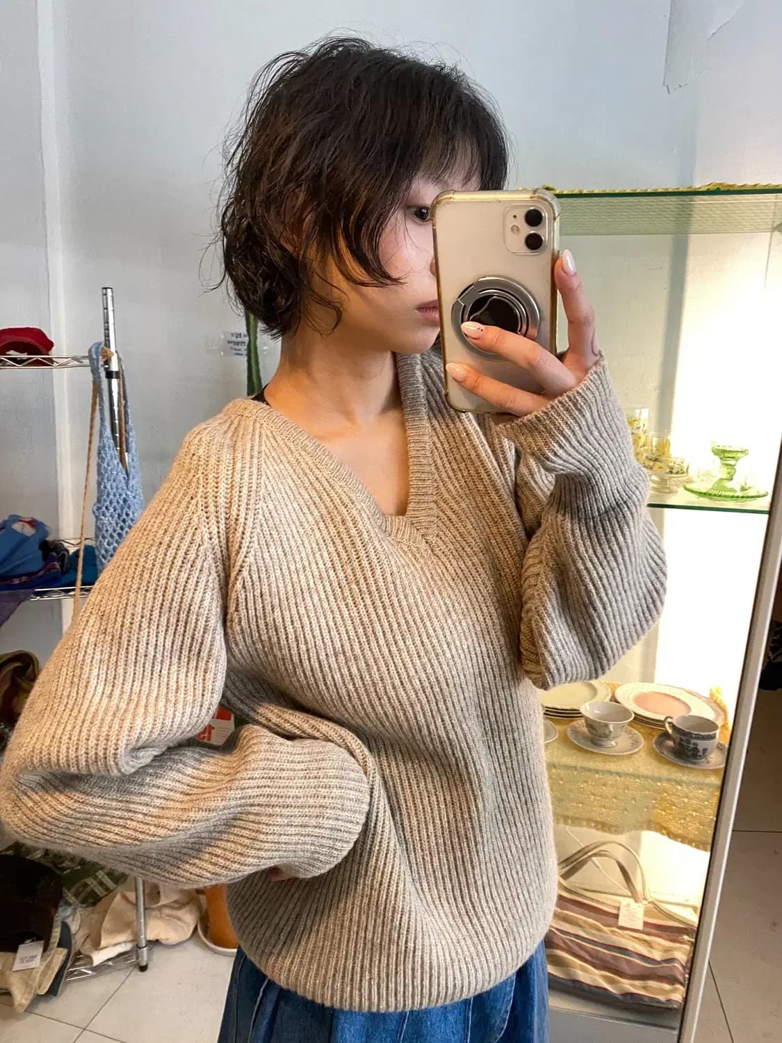 빈티지 브이넥 니트 (Man M) 12506 상품이미지1