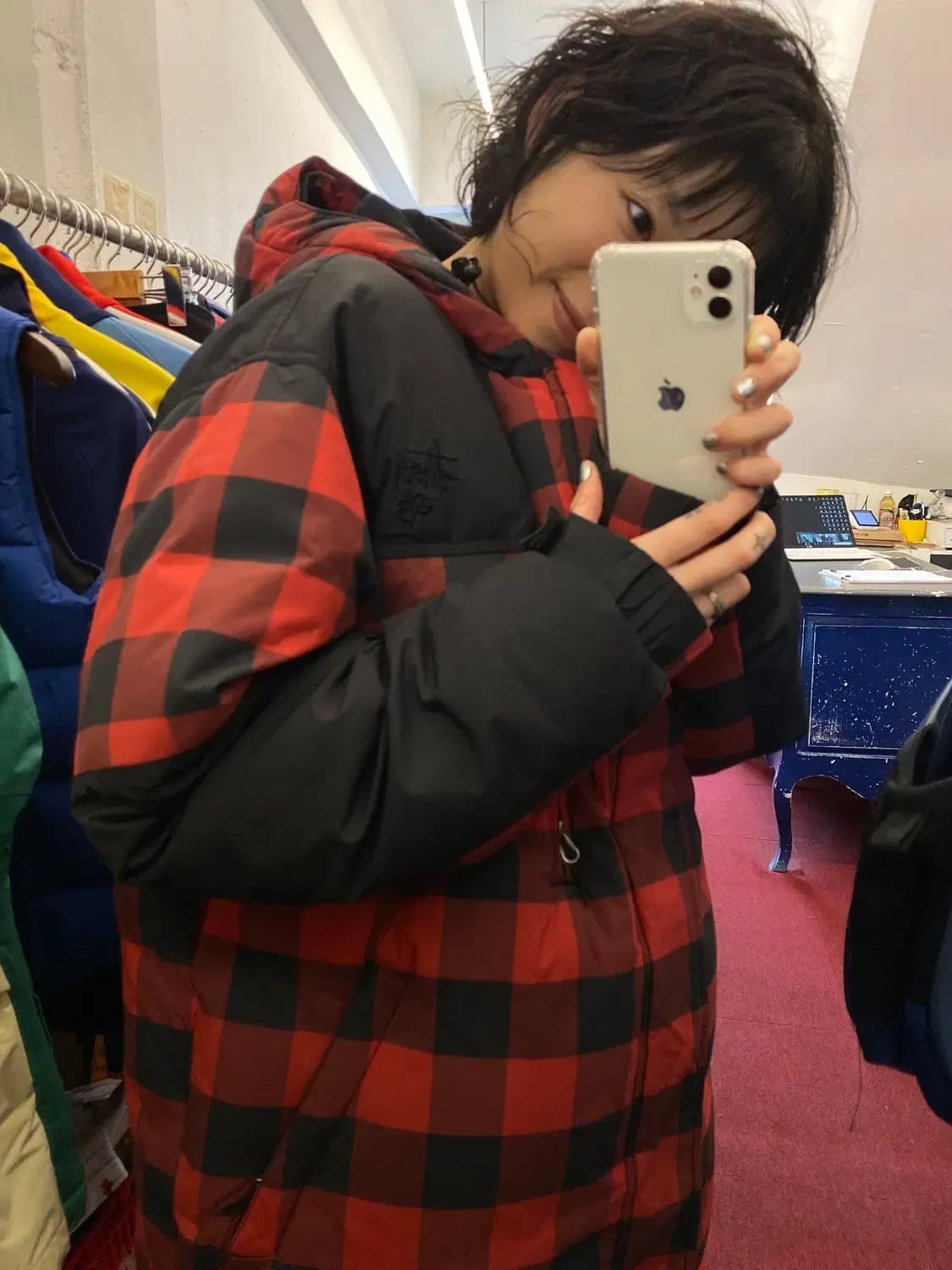 스투시 체크 후드 다운점퍼 (Man XL) 12735 상품이미지1