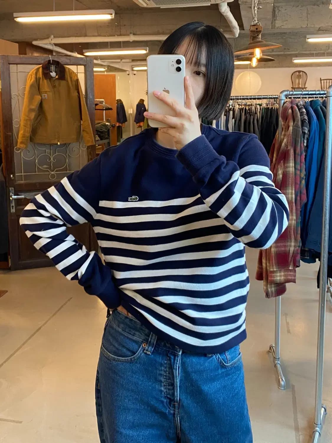 라코스테 스트라이프 티셔츠 (Man S) B1207 상품이미지1