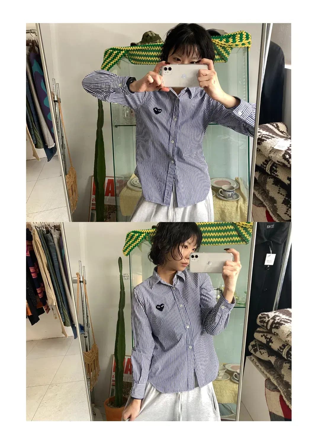 꼼데가르송 스트라이프 셔츠 (Woman M) 12779 상품이미지1