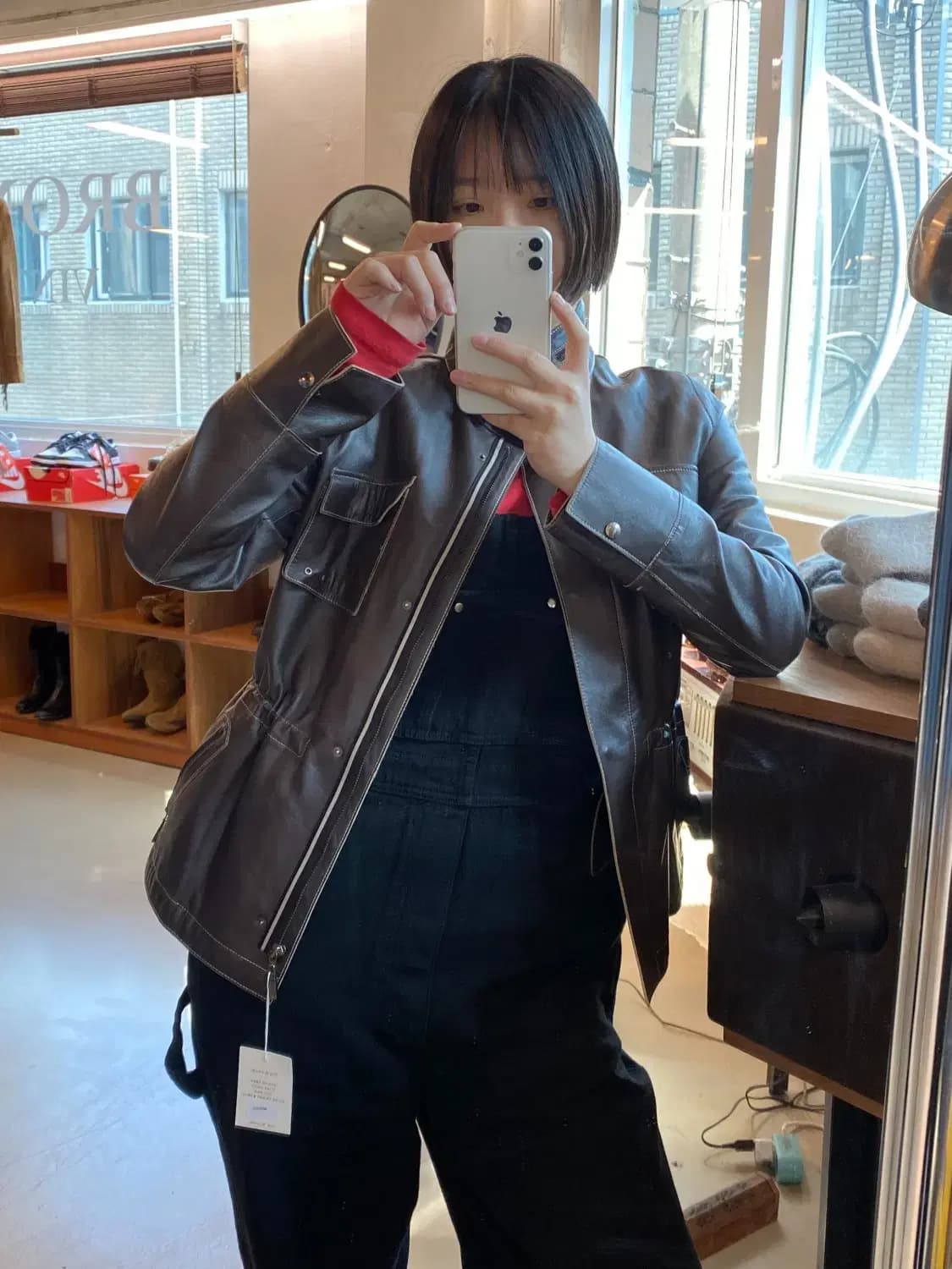 빈티지 레더 자켓 (Woman S) B1260 상품이미지1