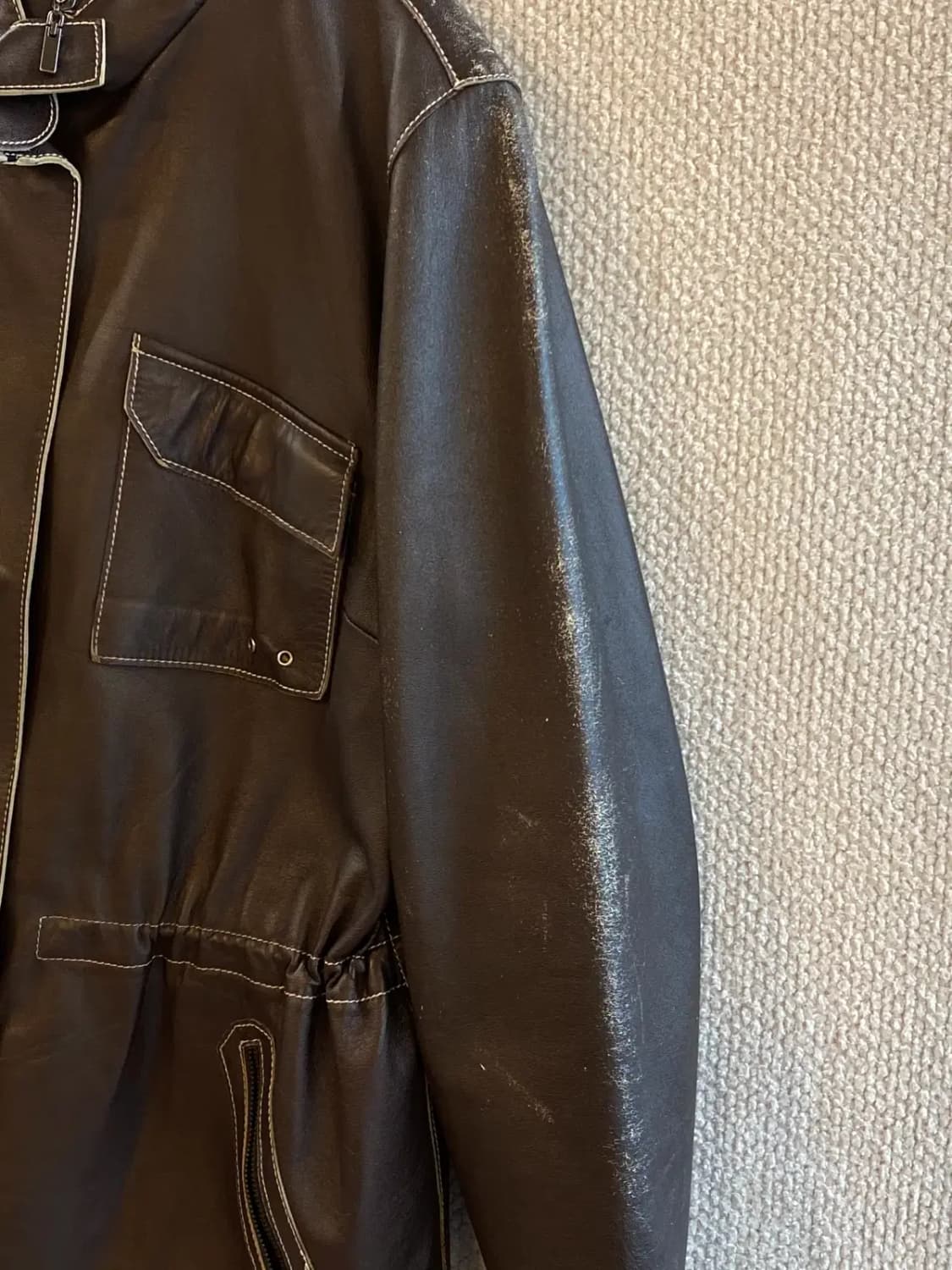 빈티지 레더 자켓 (Woman S) B1260 상품이미지8