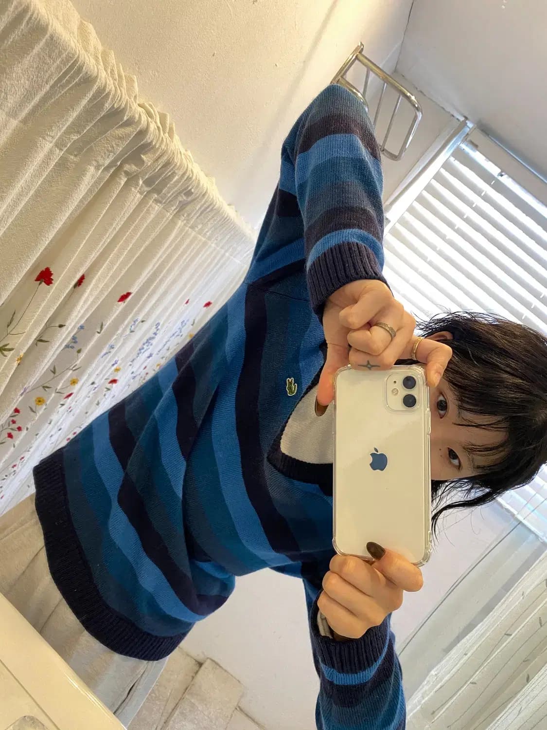 라코스테 스트라이프 브이넥 니트 (Man M) 12848 상품이미지1