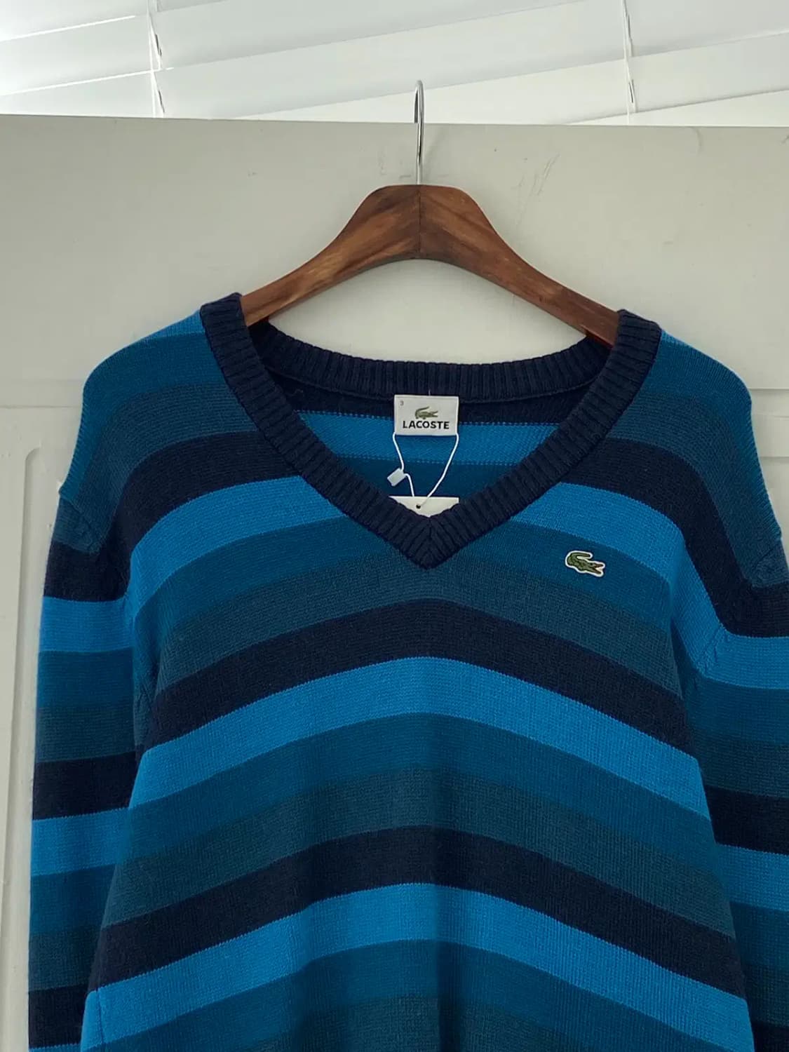라코스테 스트라이프 브이넥 니트 (Man M) 12848 상품이미지5