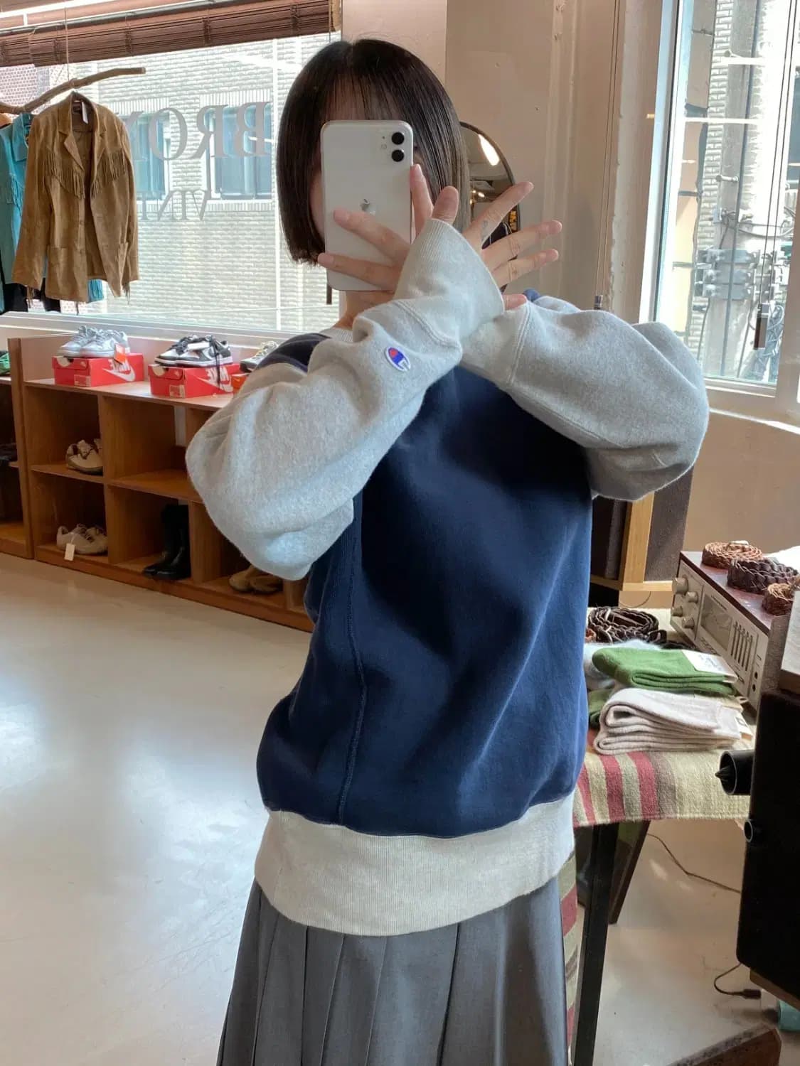 챔피온 배색 맨투맨 (Man L) B1330 상품이미지1