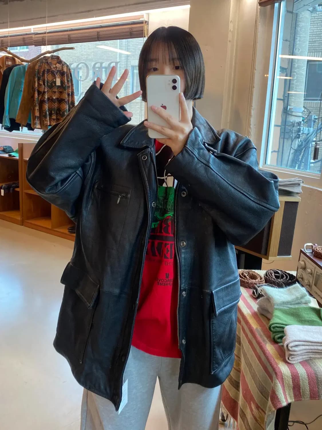 빈티지 레더 자켓 (Man 2XL) B1375 상품이미지2