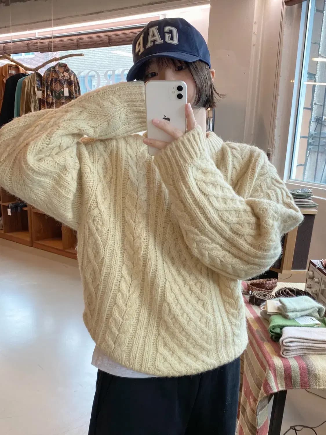 빈티지 라운드 케이블 니트 (Woman L) B1398 상품이미지1