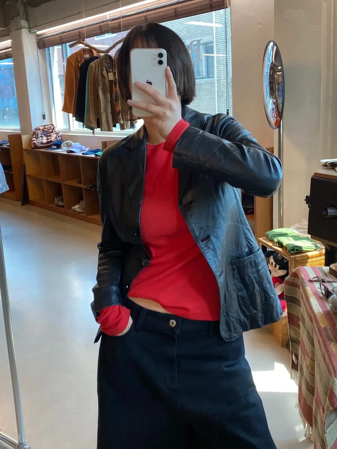 빈티지 레더 자켓 (Woman XS) B1410 상품이미지2