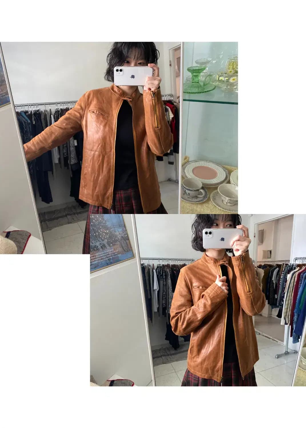 빈티지 레더 자켓 (Woman L) 13029 상품이미지1