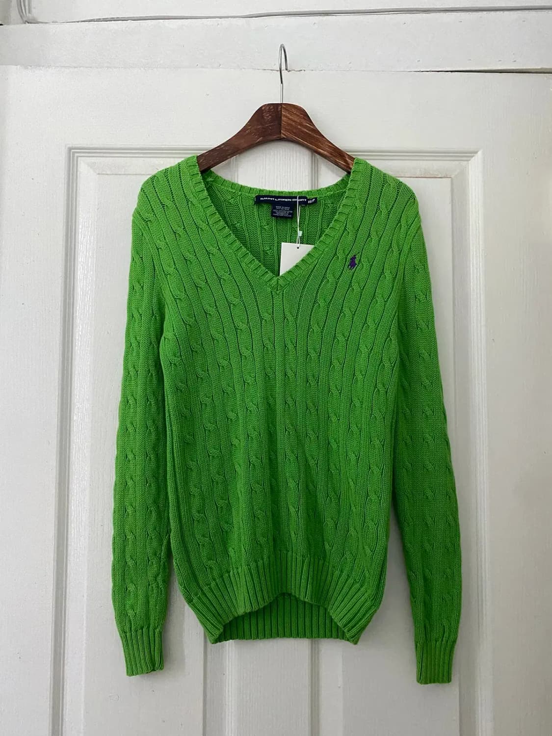 폴로 랄프로렌 브이넥 꽈배기 니트 (Woman XS ) 13038 상품이미지3