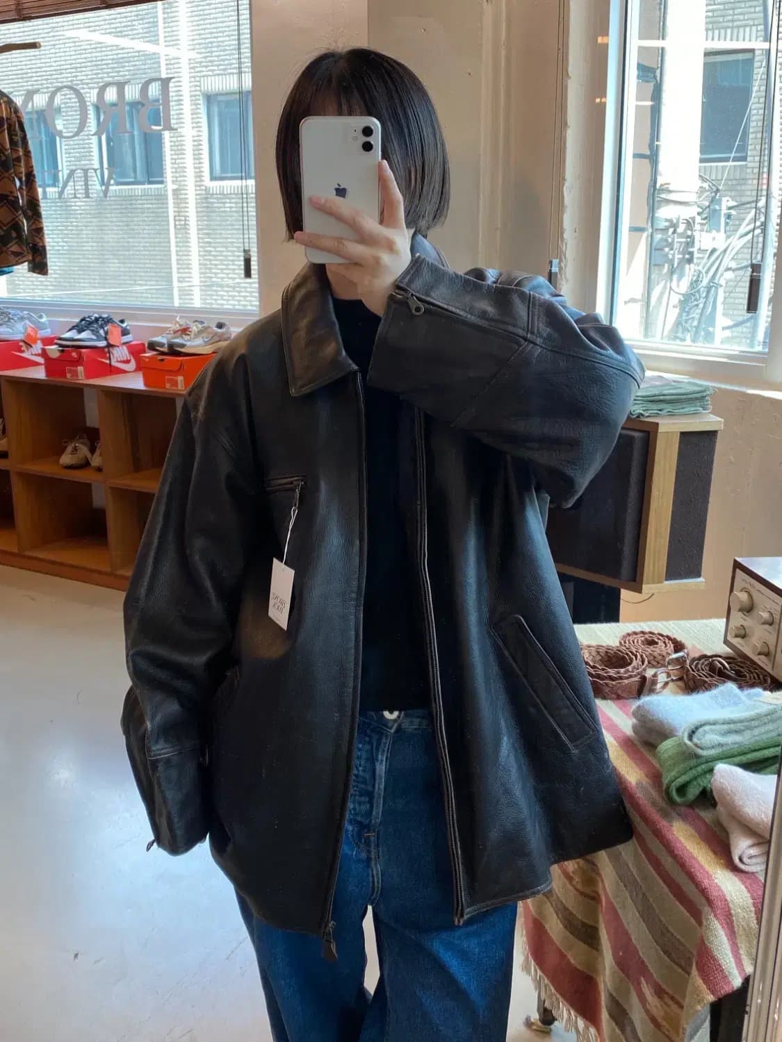 빈티지 레더 자켓 (Man XL) B1473 상품이미지1