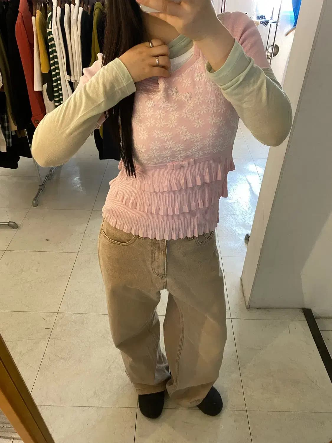 꾸레쥬 1/2 러플 티셔츠 (Woman M) 13158 상품이미지1