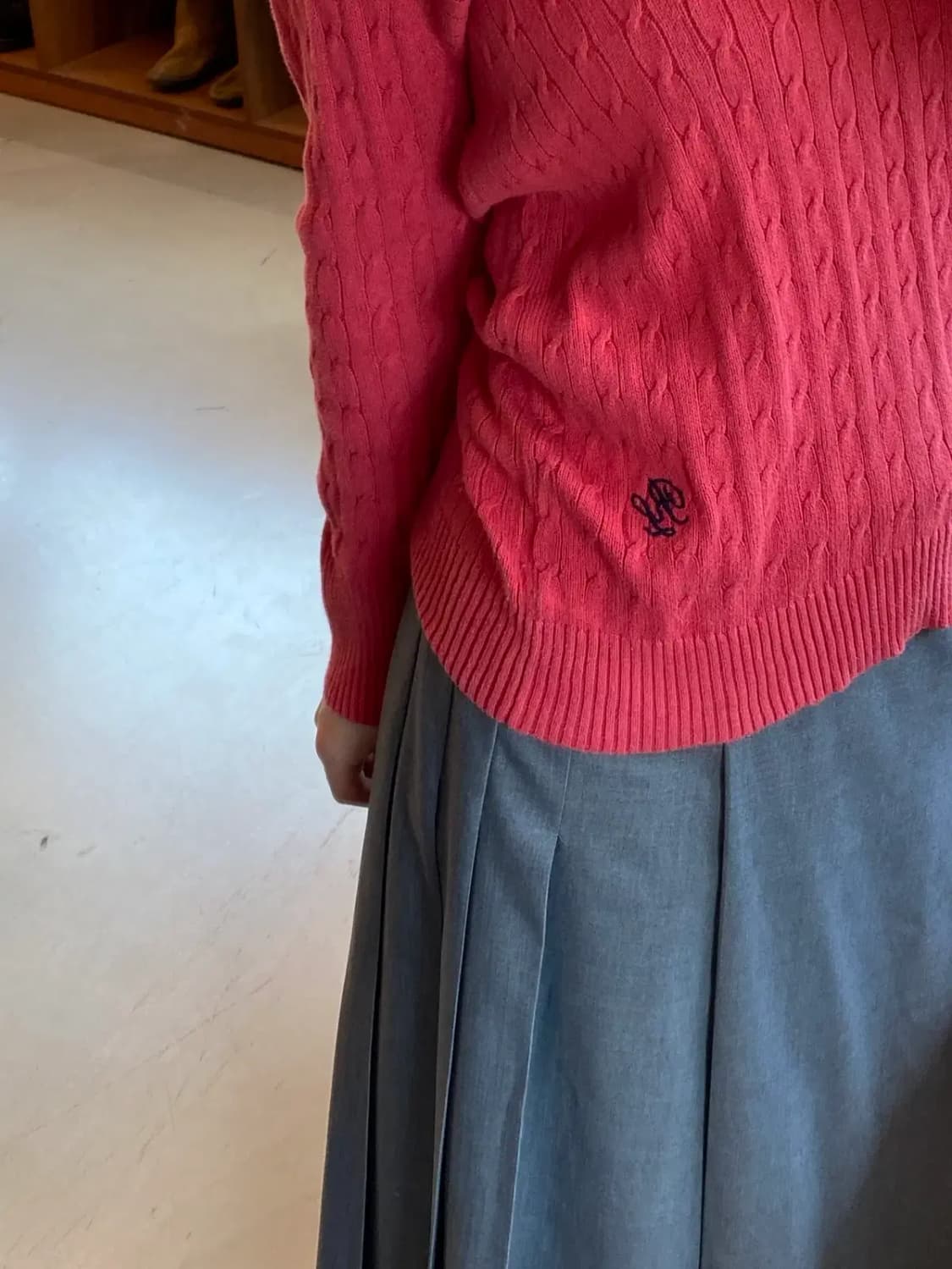 폴로 랄프로렌 V넥 케이블 니트 (Woman M) B1567 상품이미지2