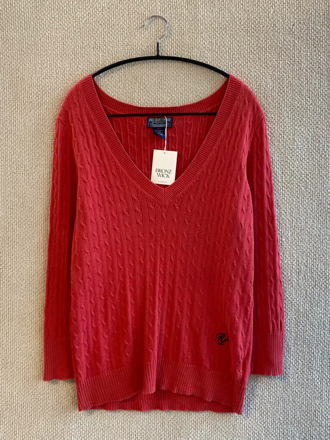 폴로 랄프로렌 V넥 케이블 니트 (Woman M) B1567 상품이미지3