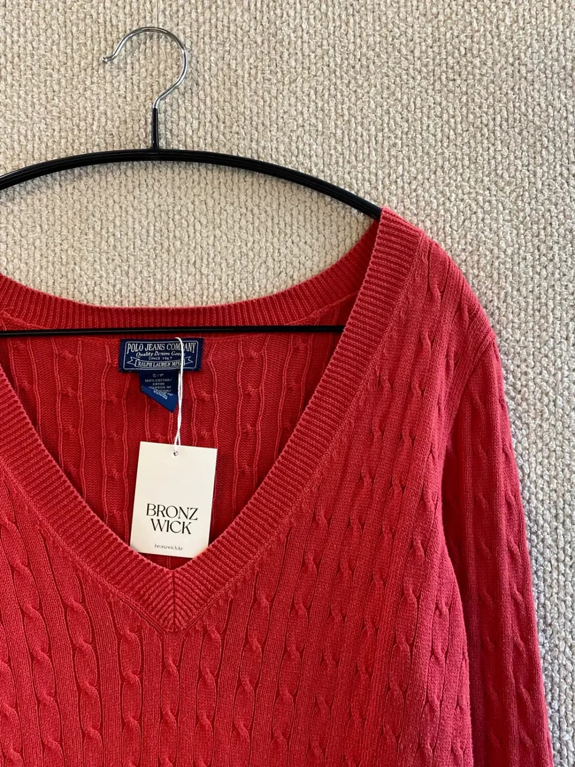 폴로 랄프로렌 V넥 케이블 니트 (Woman M) B1567 상품이미지4