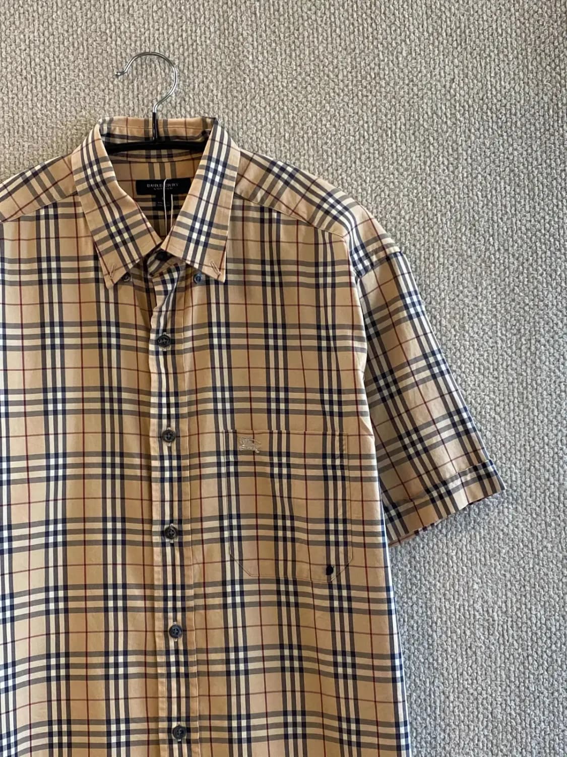 버버리 1/2 체크 셔츠 (Man M) B1610 상품이미지4