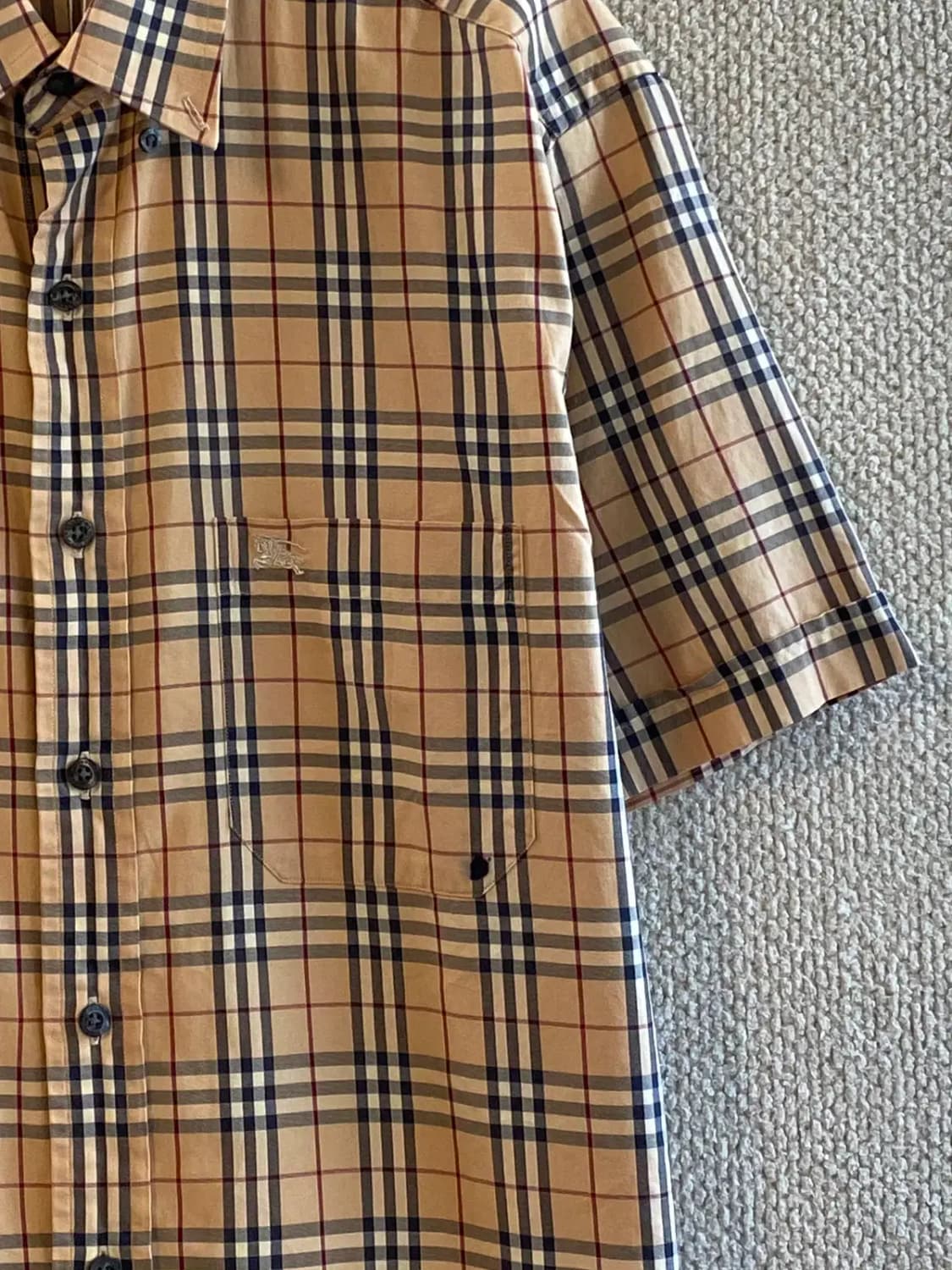 버버리 1/2 체크 셔츠 (Man M) B1610 상품이미지7