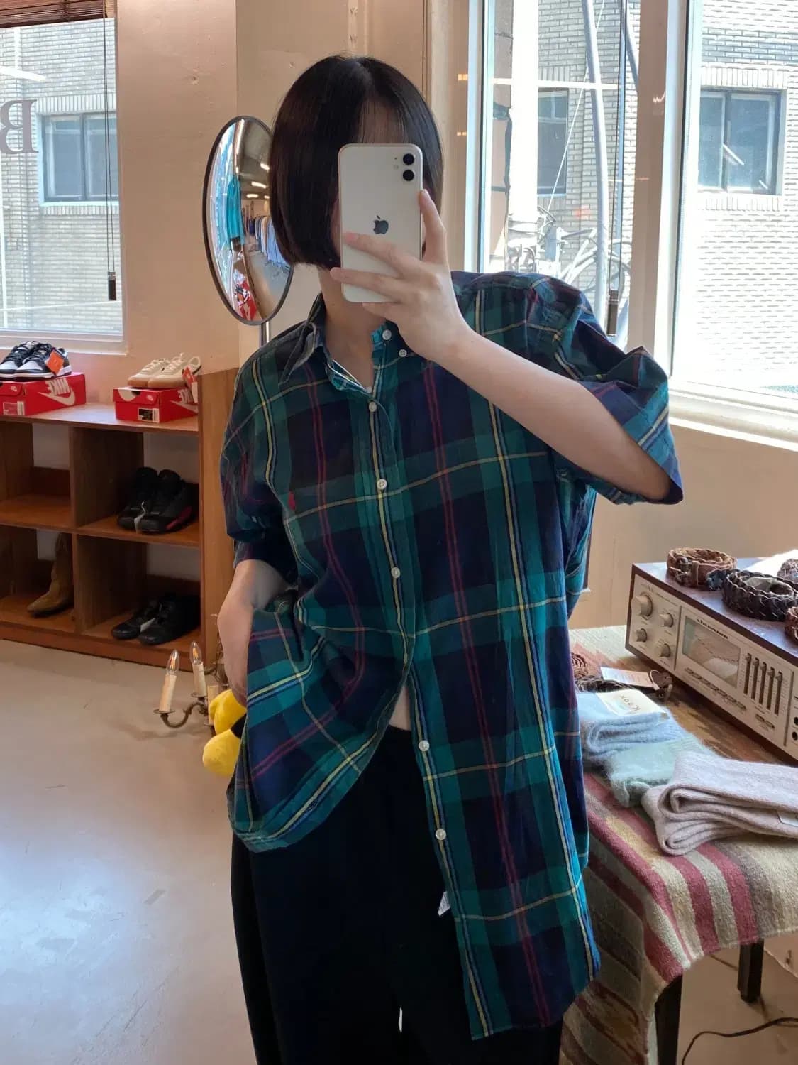 폴로 랄프로렌 1/2 체크 셔츠 (Man M) B1639 상품이미지1