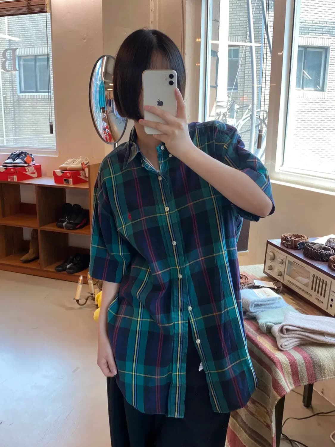 폴로 랄프로렌 1/2 체크 셔츠 (Man M) B1639 상품이미지2