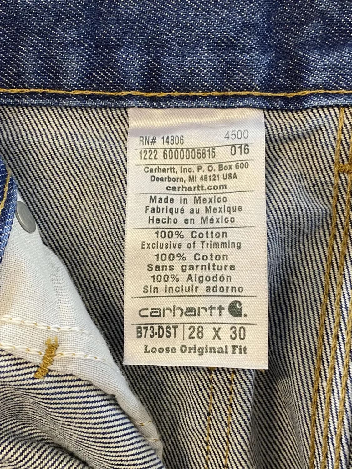 90's Carhartt Double Knee Denim Pants (2 상품이미지7