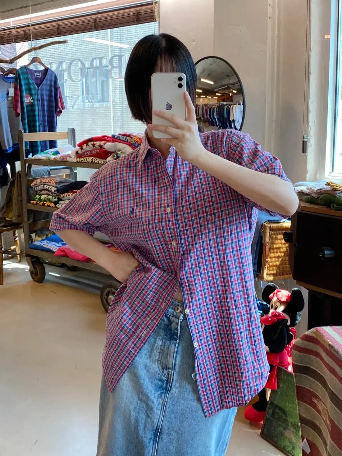 폴로 랄프로렌 1/2 체크 셔츠 (Man M) B1731 상품이미지2