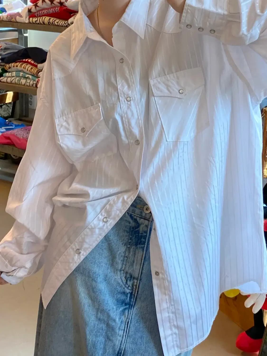 랭글러 스트라이프 셔츠 (Man 2XL) B1730 상품이미지2