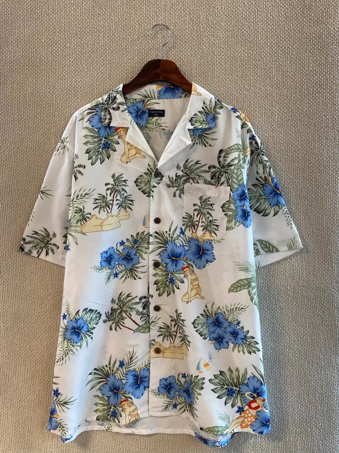 하와이안 1/2 셔츠 (Man 2XL) B1939 상품이미지2