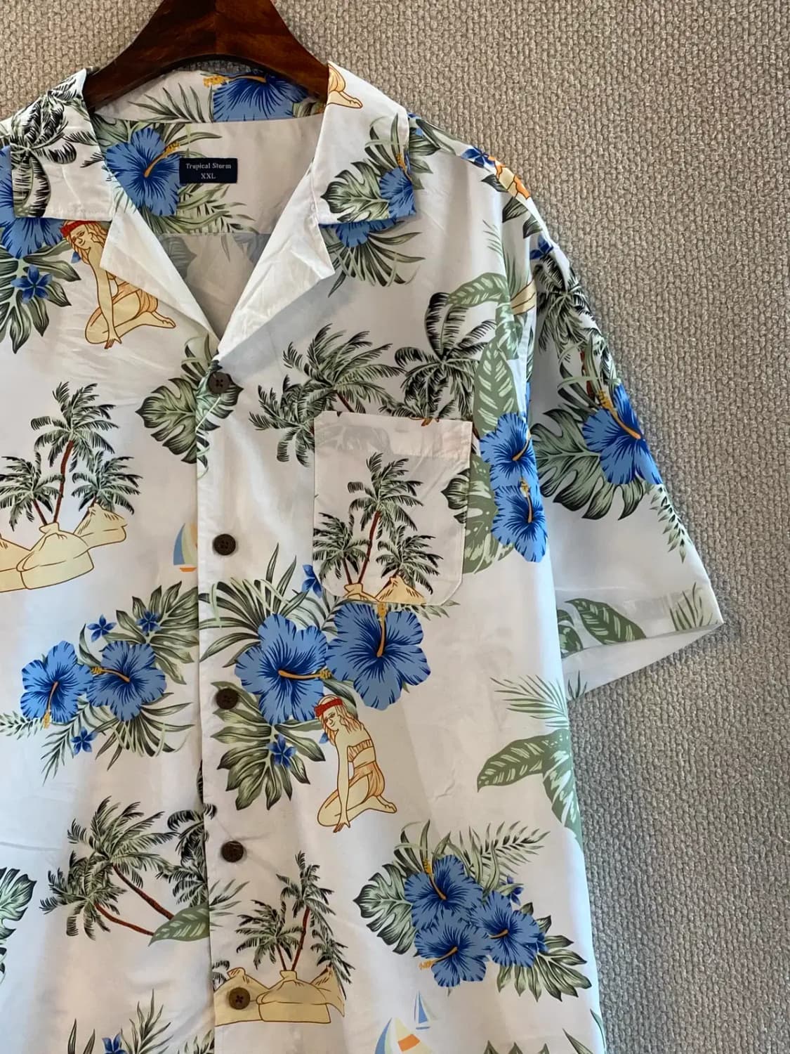 하와이안 1/2 셔츠 (Man 2XL) B1939 상품이미지3