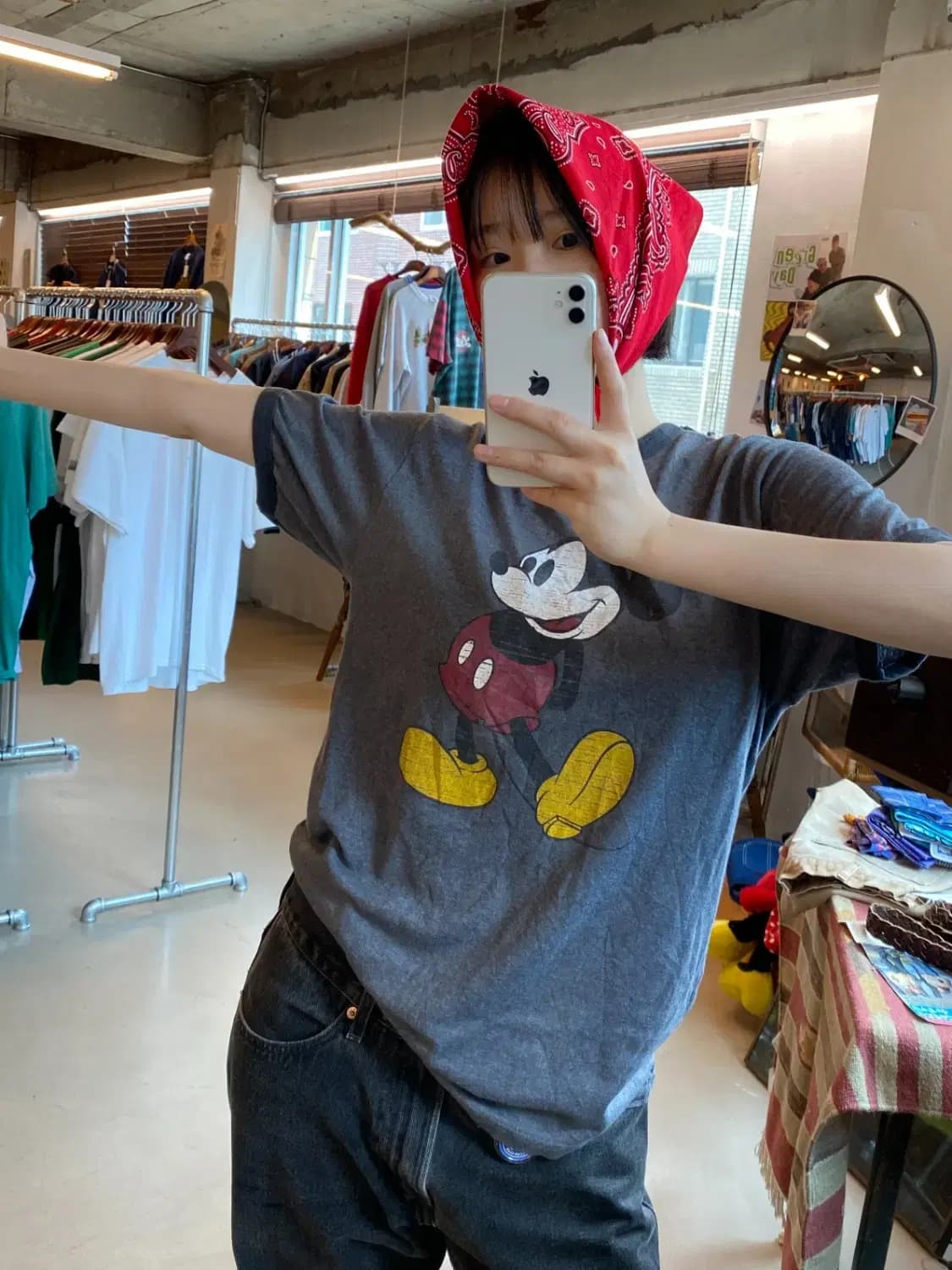 디즈니 미키 1/2 링거 티셔츠 (Man M) B1947 상품이미지1