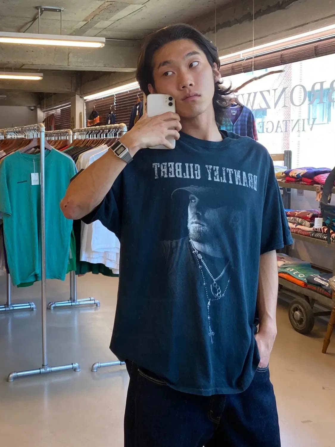 빈티지 1/2 프린팅 티셔츠 (Man XL) B2057 상품이미지1