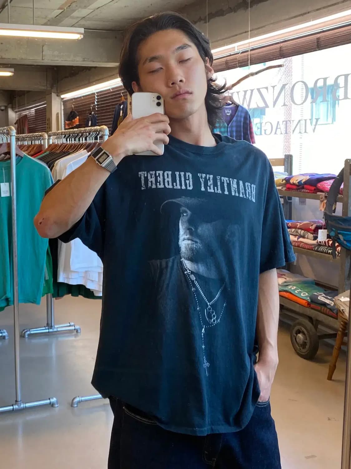 빈티지 1/2 프린팅 티셔츠 (Man XL) B2057 상품이미지2